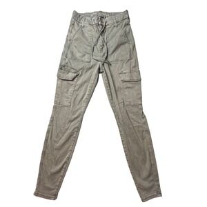 American Eagle Jeggings Womens 8 Green Curvy Super Hi-Rise Cargo Super Stretch